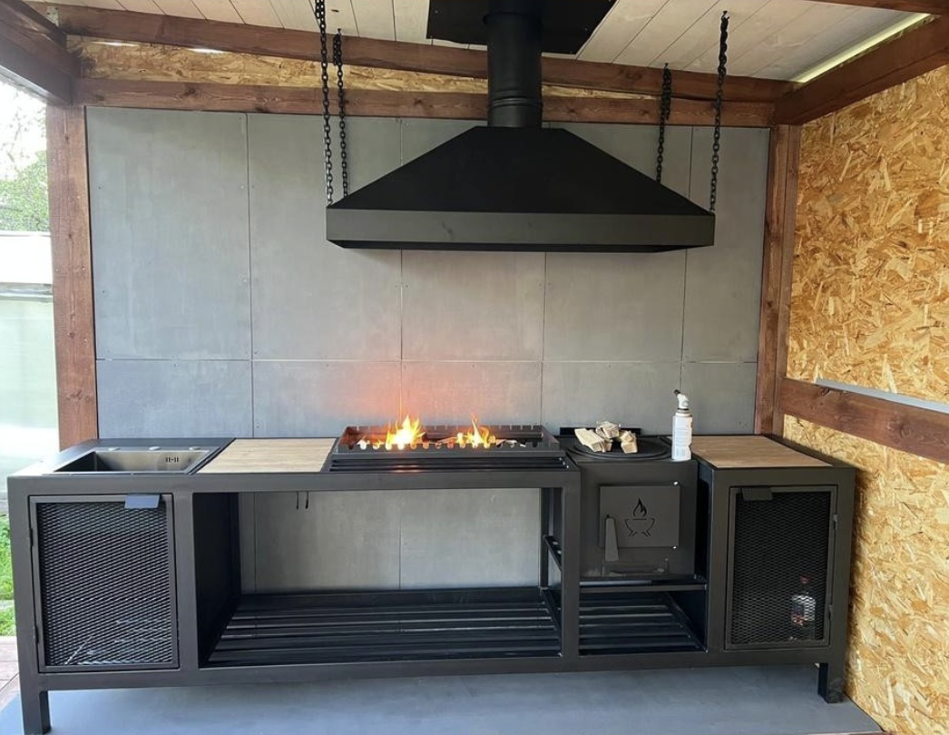 Мангальная зона 2800 мм с раковиной - купить мангал от МАРТИН МЕТАЛЛ МОНТАЖ